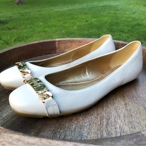 Coach Bianca Pebble Grain Leather Ballet Flats